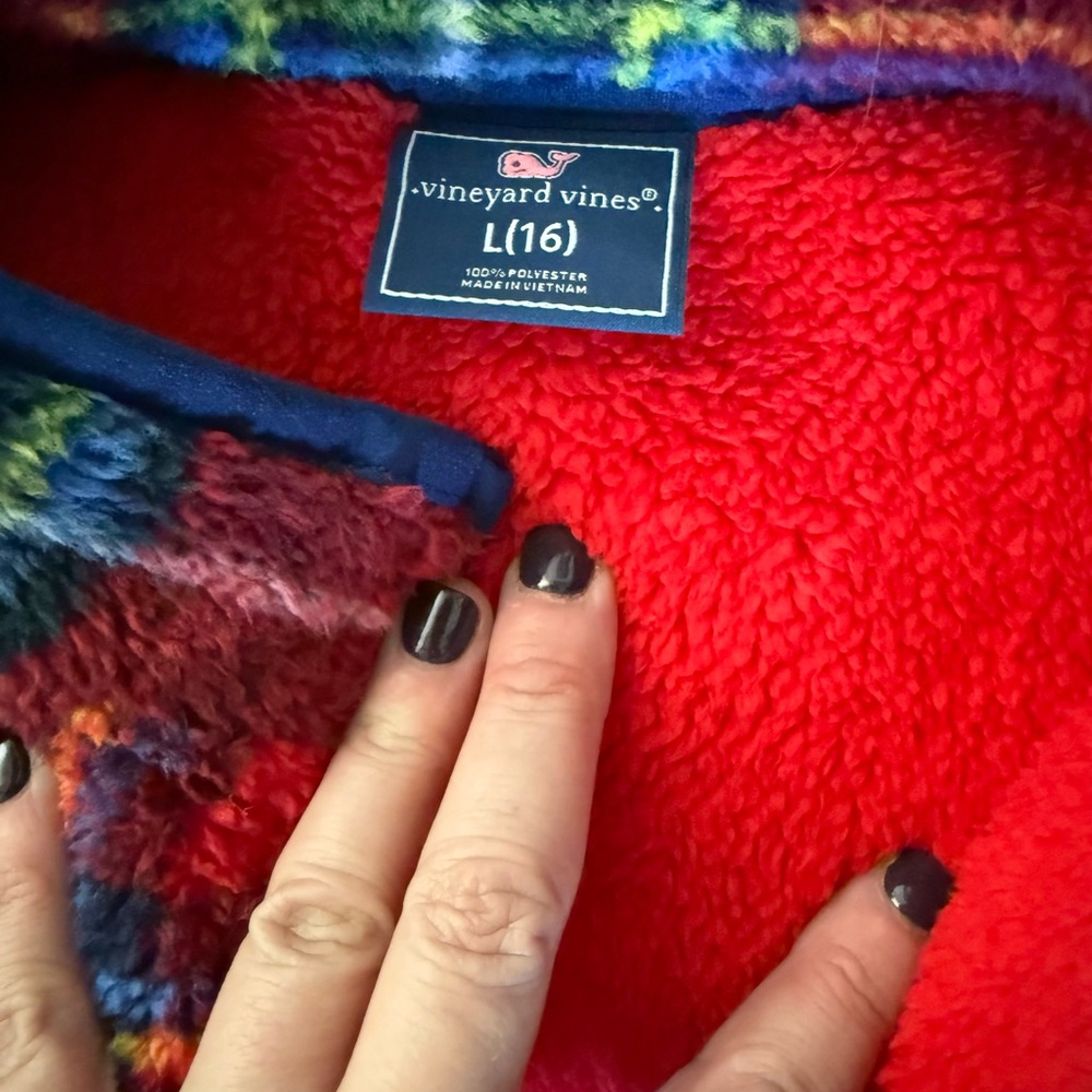 Vineyard Vines Red and Blue Plaid Sweater - Picture 3 of 3